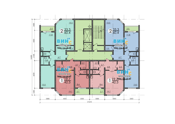 план секции дома серии ИП46С